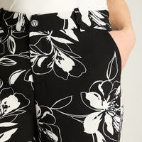 Pantalón Casual Palazzo Negro Floral