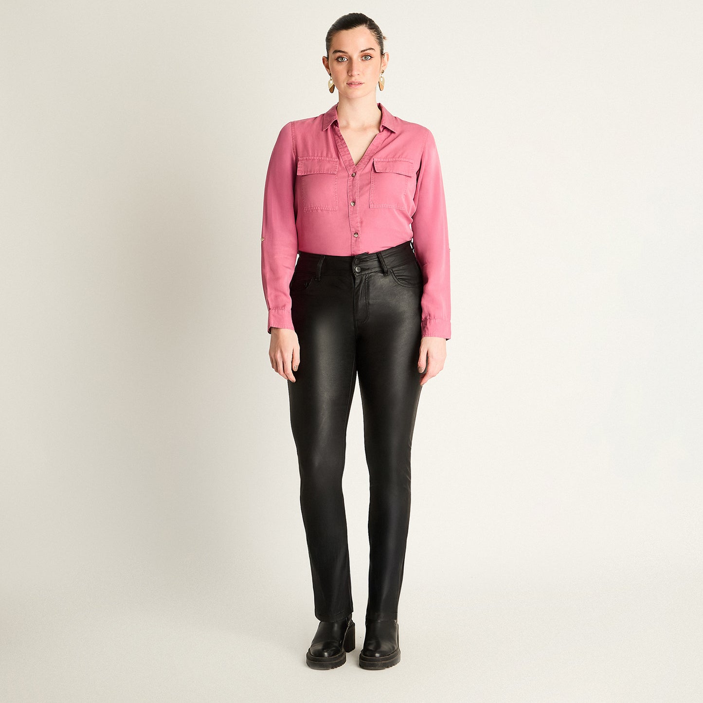 Pantalon Casual Negro Recto