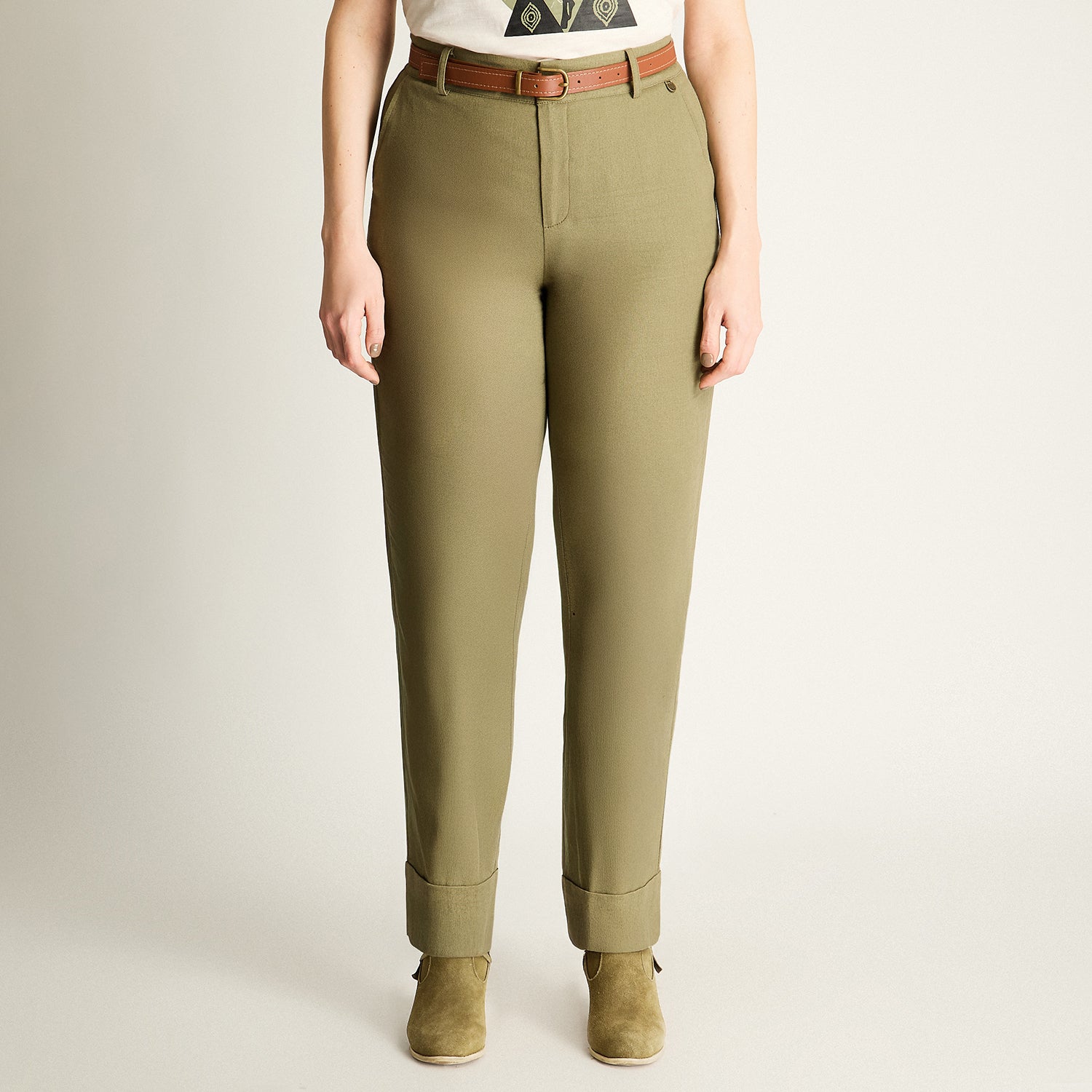 Pantalón Recto Verde Natural