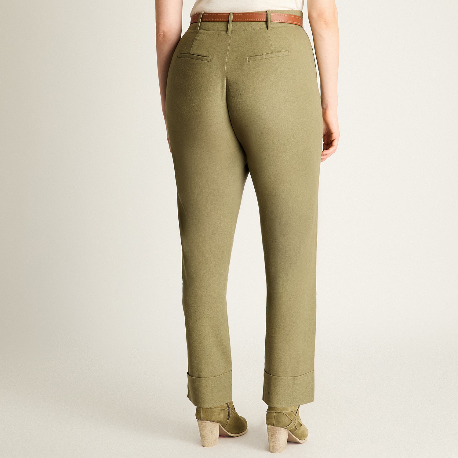 Pantalón Recto Verde Natural