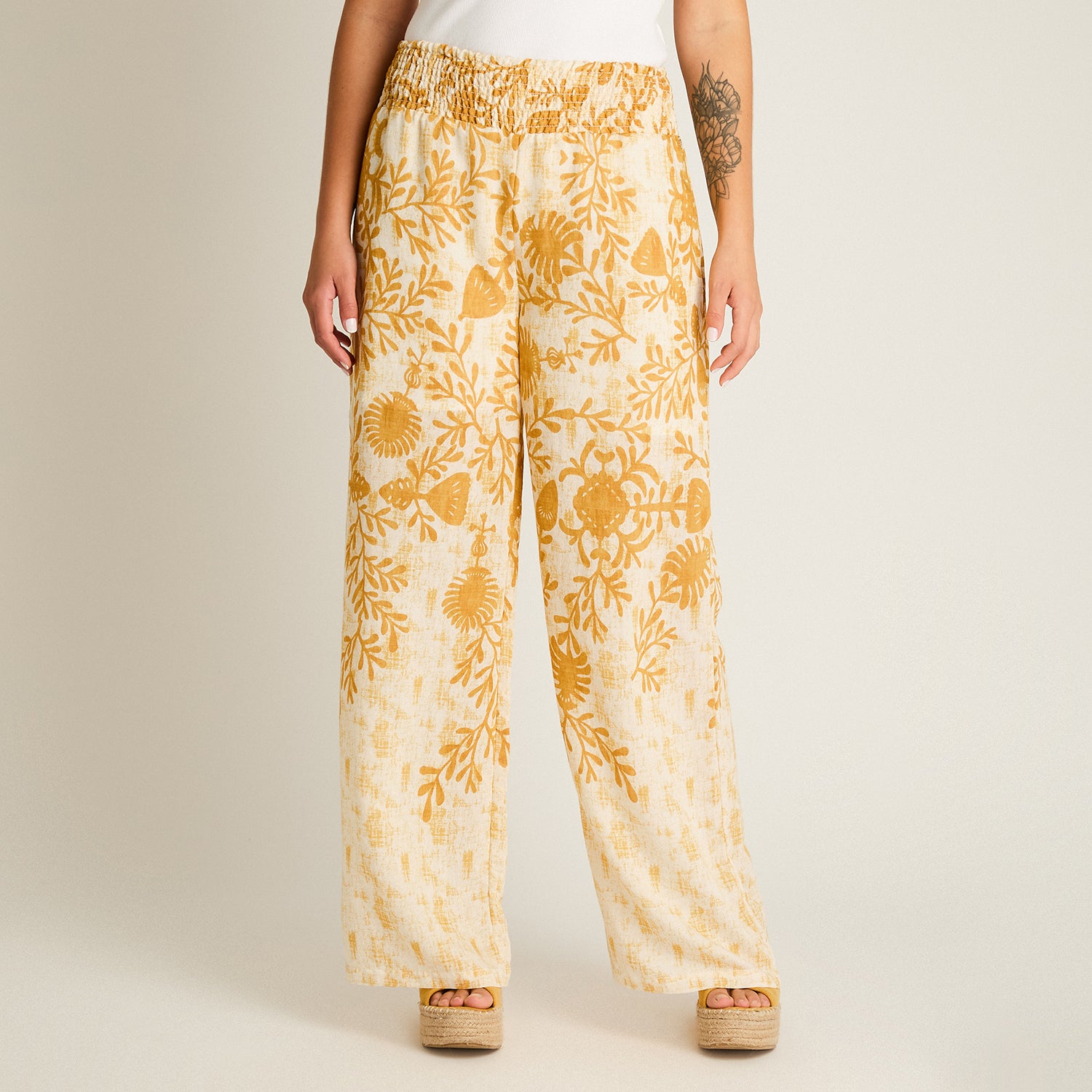 Pantalon Sport Crudo Palazzo No Elasticado Calce Normal