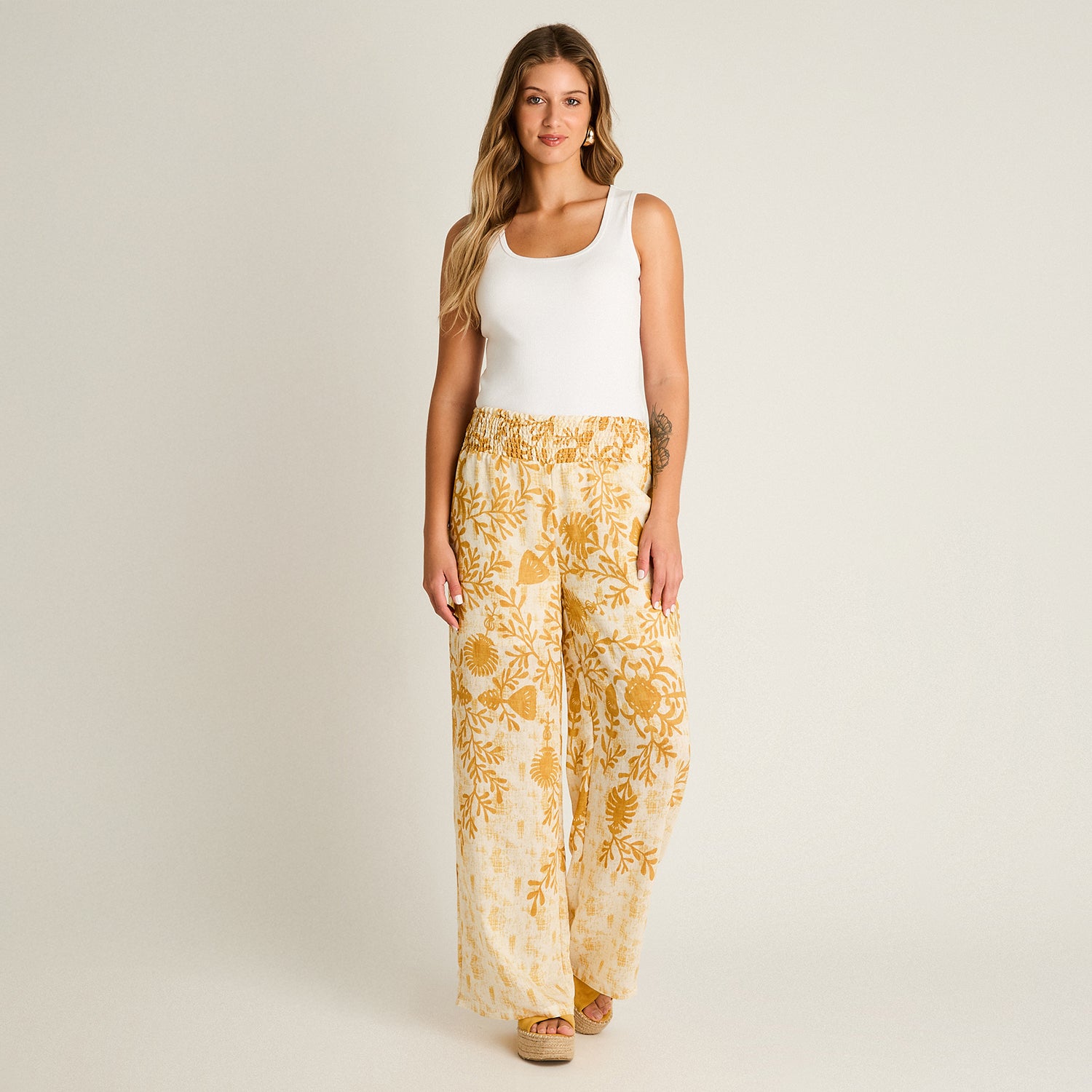 Pantalon Sport Crudo Palazzo No Elasticado Calce Normal