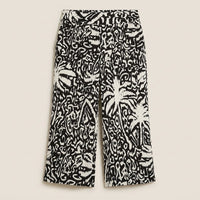 Pantalón Sport Negro Culotte Elasticidad Media Calce Holgado en plano