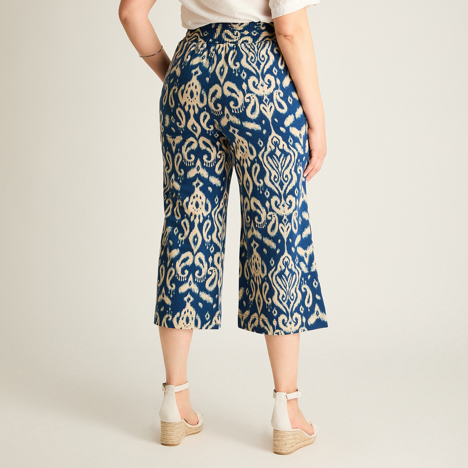 Pantalon Sport Azul Culotte Elasticidad Media Calce Holgado