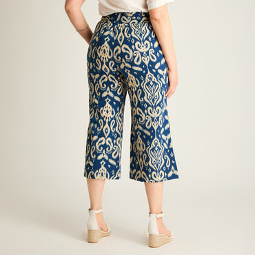 Pantalon Sport Azul Culotte Elasticidad Media Calce Holgado