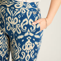 Pantalon Sport Azul Culotte Elasticidad Media Calce Holgado