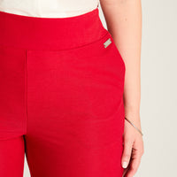 Pantalon Sport Rojo Culotte Elasticidad Media Calce Holgado