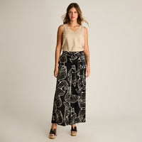 Pantalon Sport Crudo Palazzo No Elasticado Calce Normal