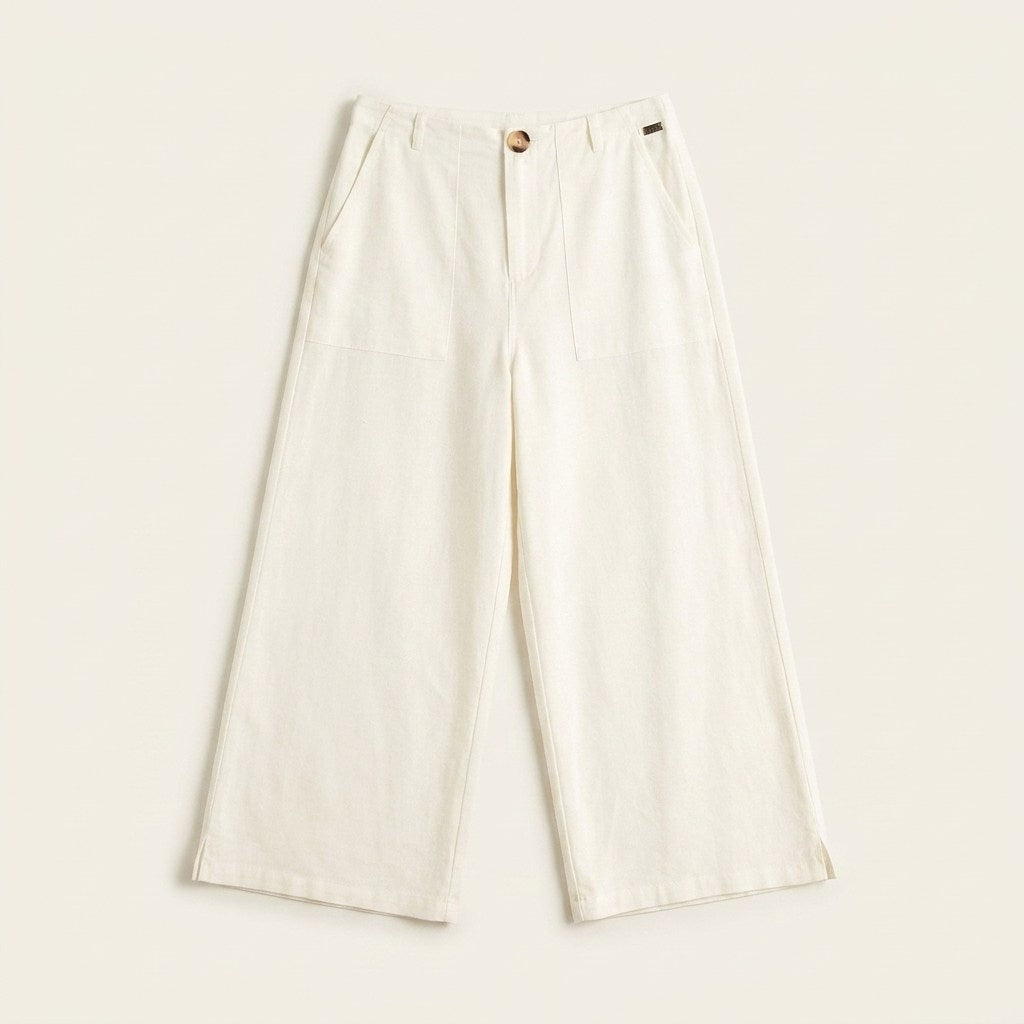 Pantalón Crudo Culotte No Elasticado Calce Normal en plano
