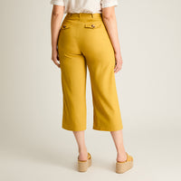 Pantalon Sport Mostaza Culotte No Elasticado Calce Normal