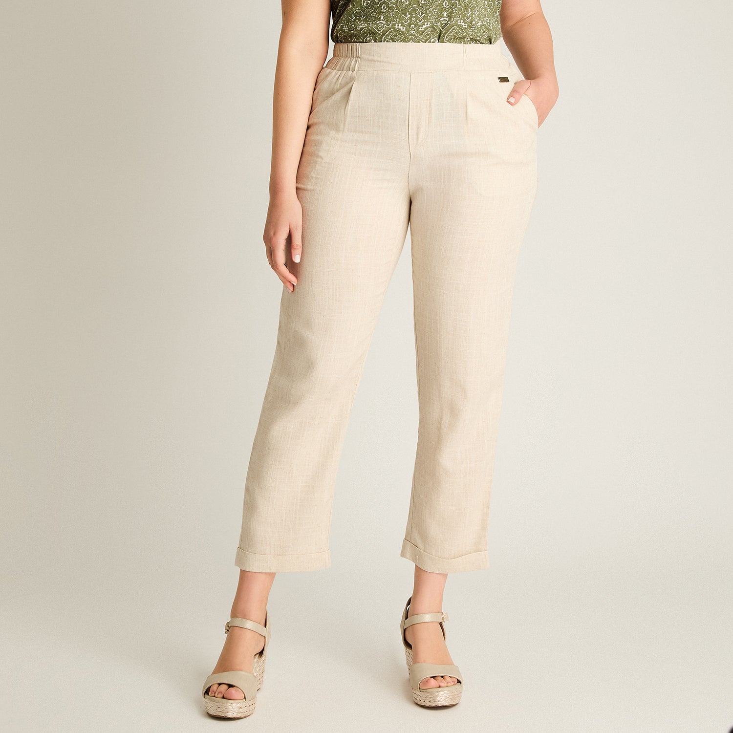 Pantalon Sport Beige Recto No Elasticado Calce Normal