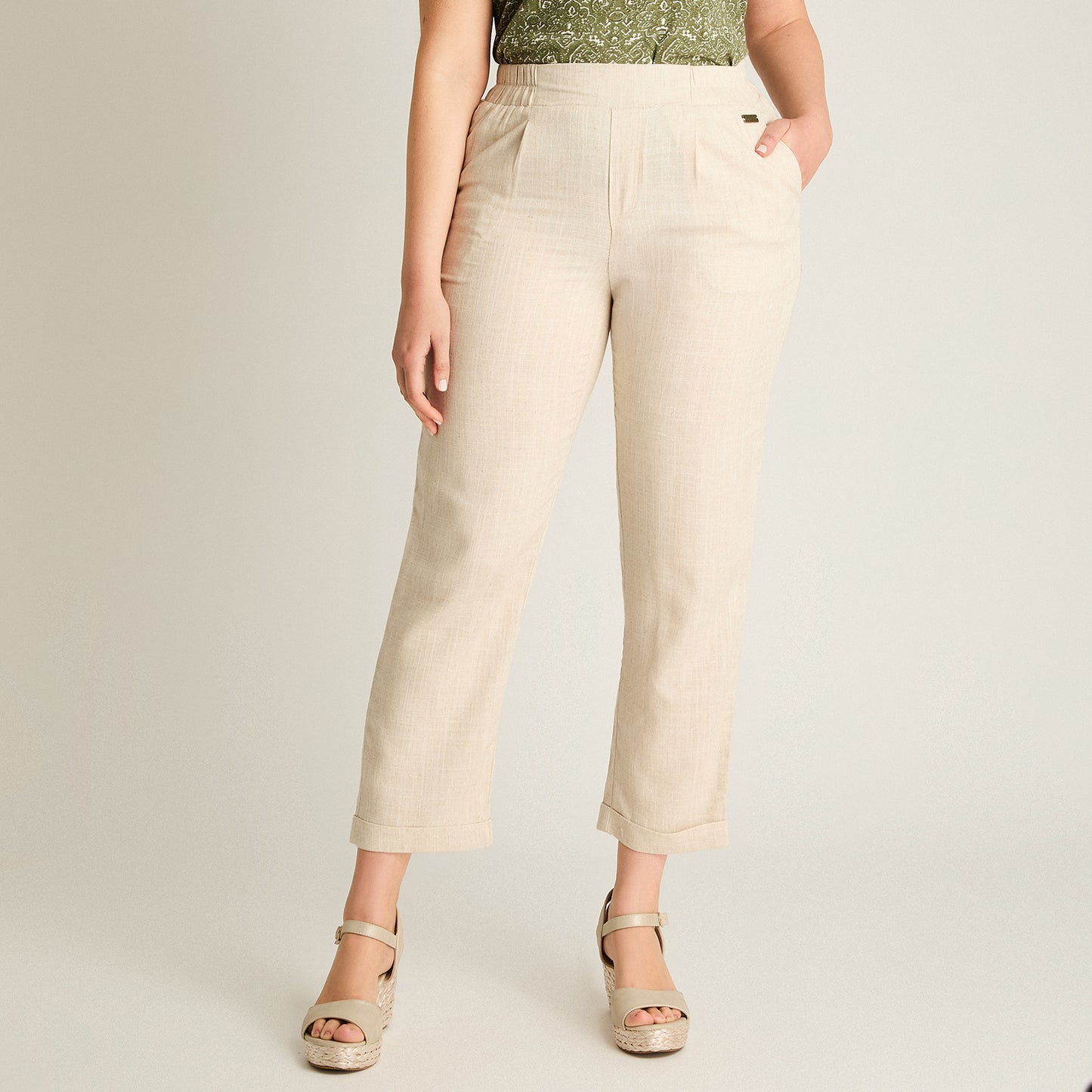Pantalon Sport Beige Recto No Elasticado Calce Normal