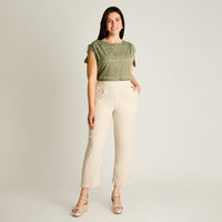 Pantalon Sport Beige Recto No Elasticado Calce Normal