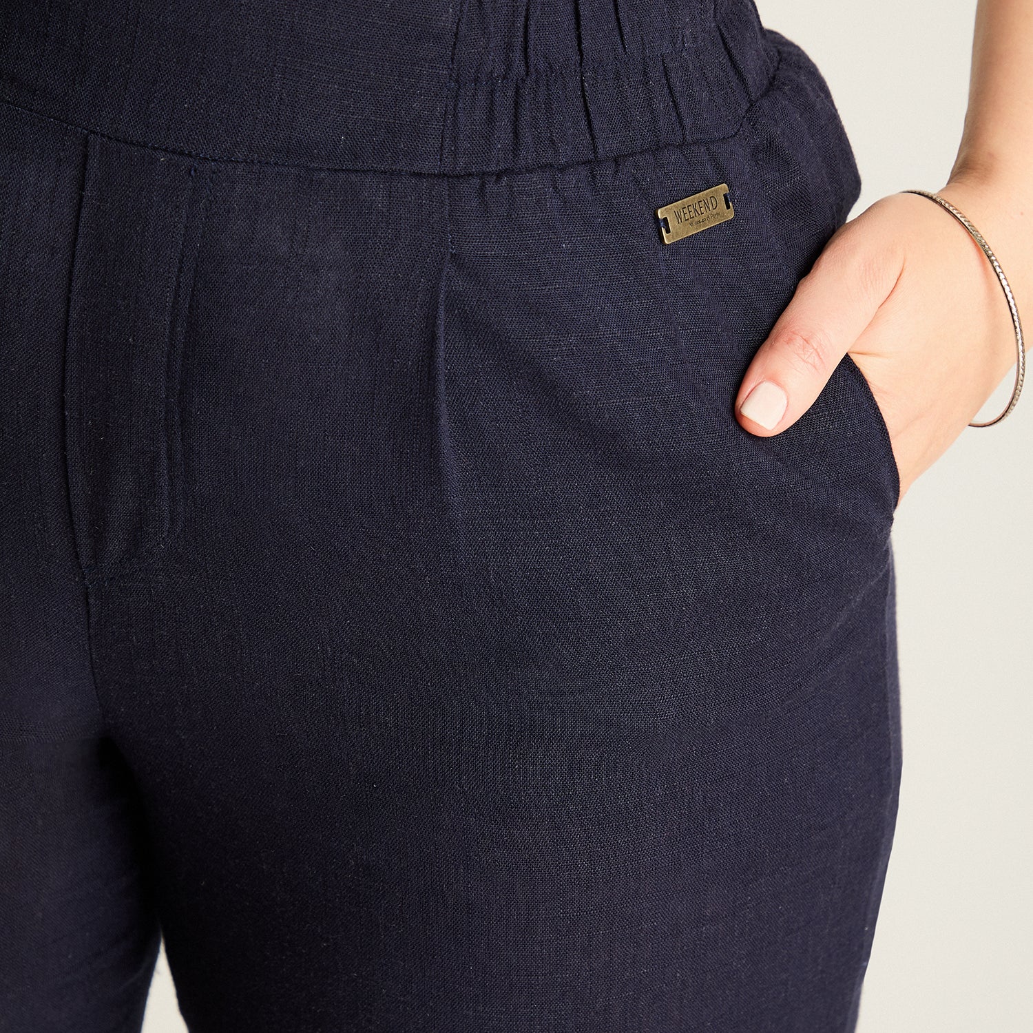 Pantalon Sport Azul Recto No Elasticado Calce Normal