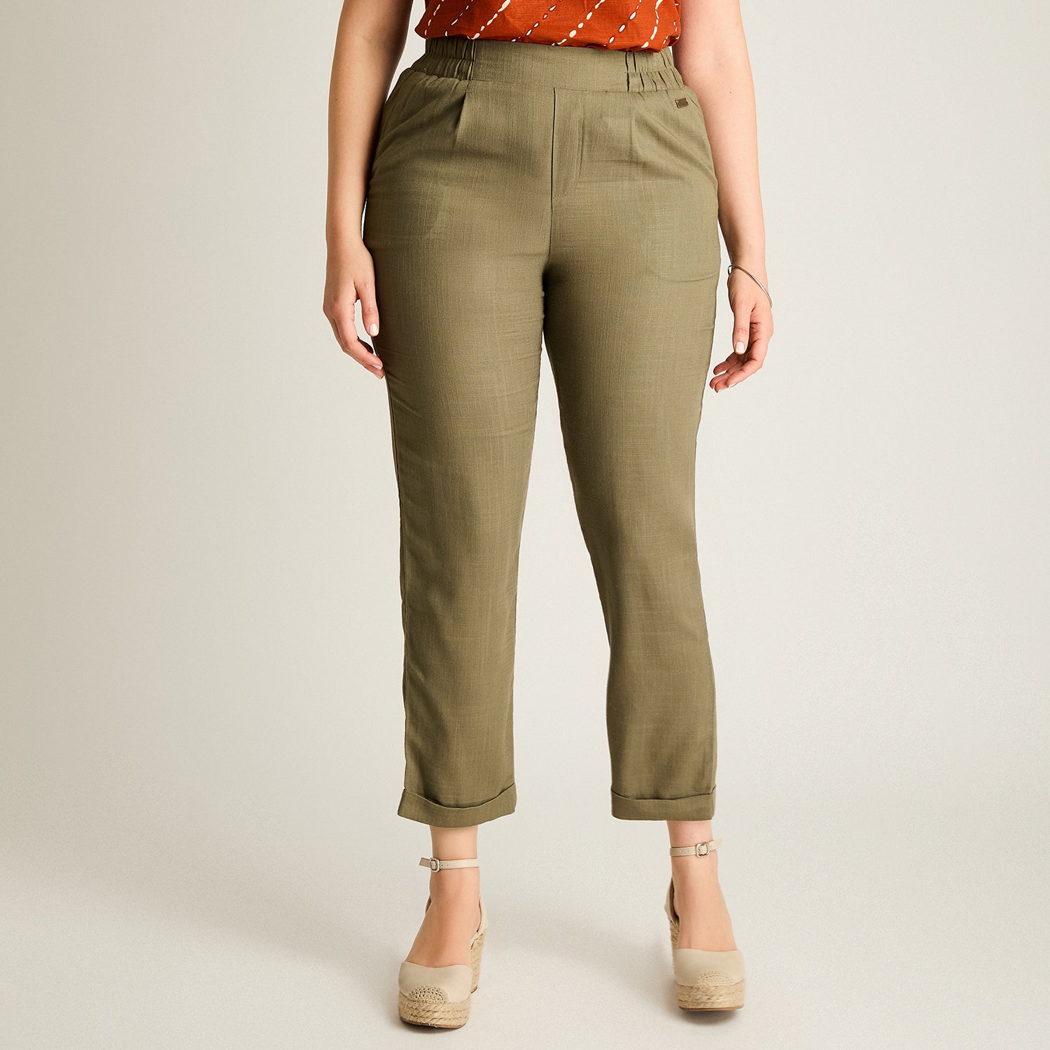 Pantalon Sport Verde Recto No Elasticado Calce Normal