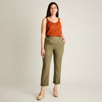 Pantalon Sport Verde Recto No Elasticado Calce Normal