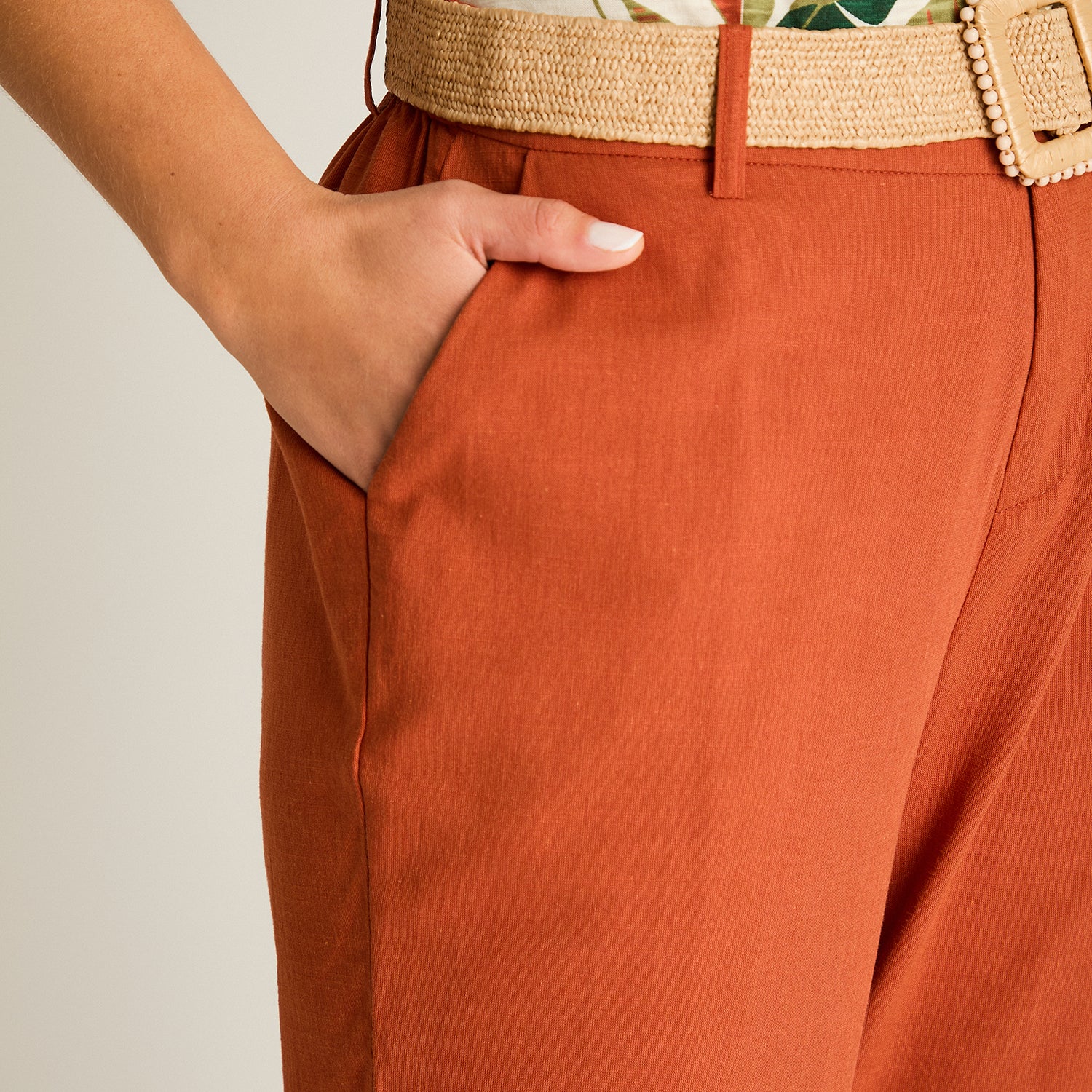 Pantalon Sport Terracota Recto No Elasticado Calce Normal