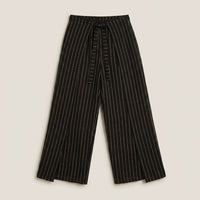 Pantalon Sport Negro Palazzo No Elasticado Calce Holgado en plano