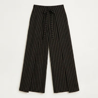 Pantalon Sport Negro Palazzo No Elasticado Calce Holgado en plano