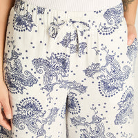 Pantalon Palazzo Blanco Estampado Mediterráneo