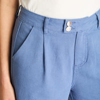 Pantalon Algodón Azul Wide Leg