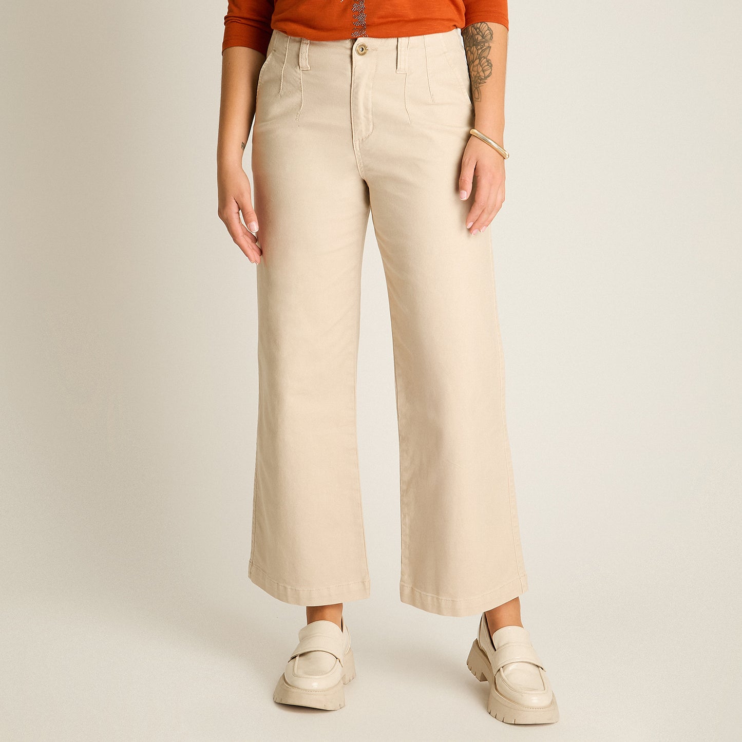 Pantalon Sport Crudo Elasticidad 0 Sin Forro Calce Holgado Tela Plano