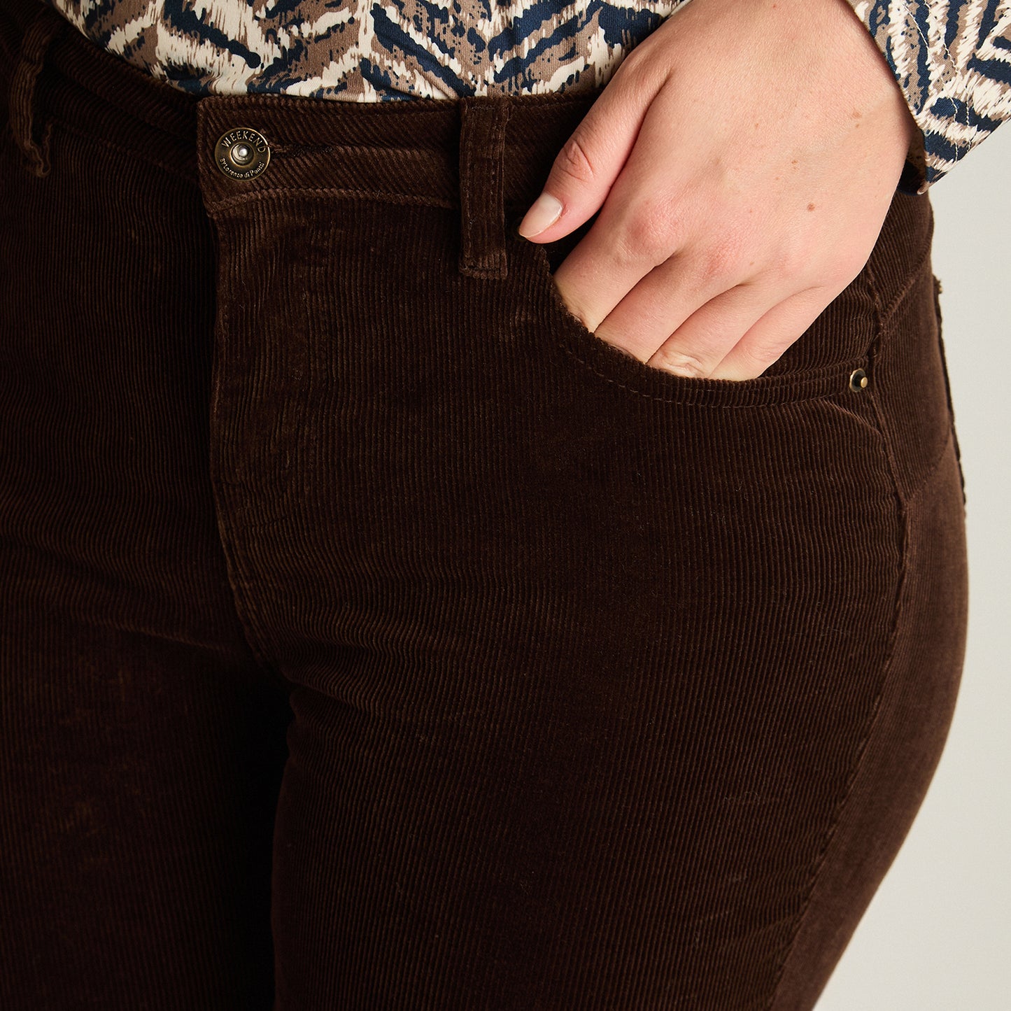 Pantalon Sport Cafe Elasticidad Media Sin Forro Calce Normal Tela Punto