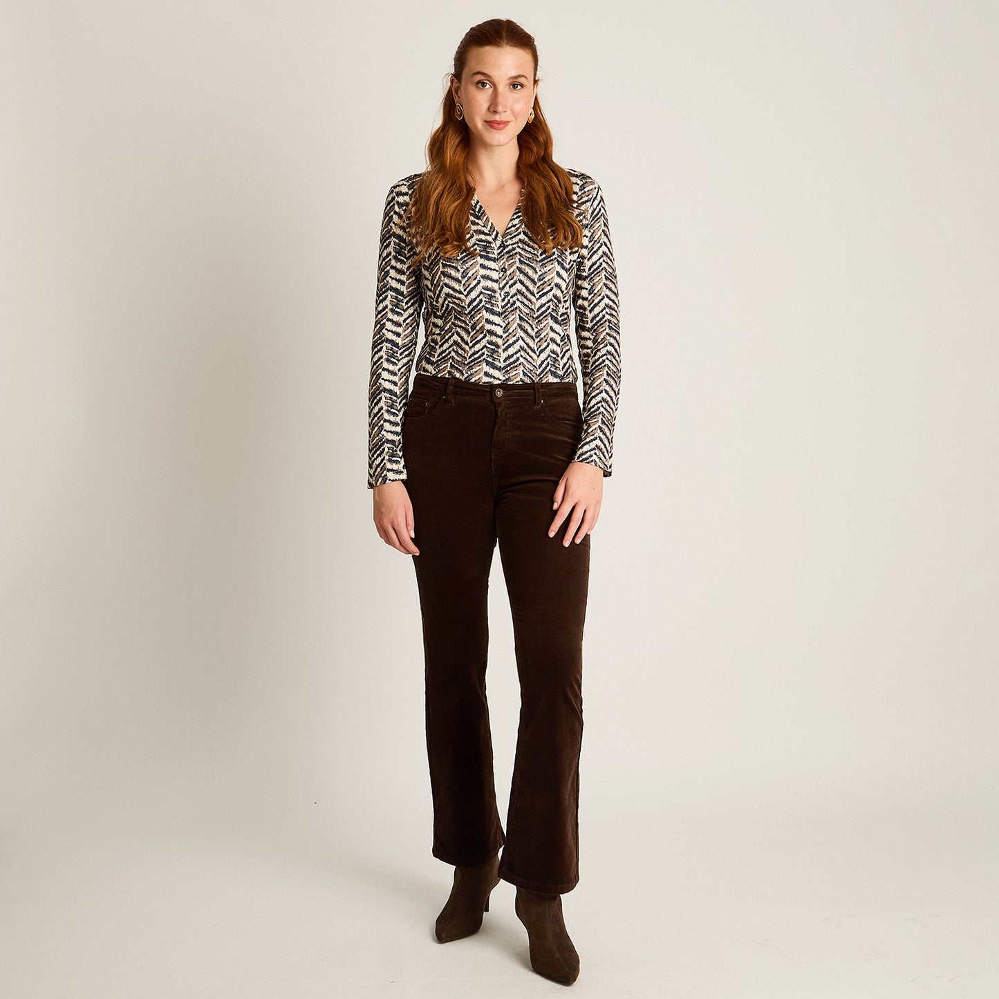 Pantalon Sport Cafe Elasticidad Media Sin Forro Calce Normal Tela Punto