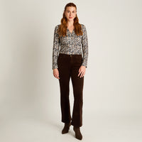 Pantalon Sport Cafe Elasticidad Media Sin Forro Calce Normal Tela Punto