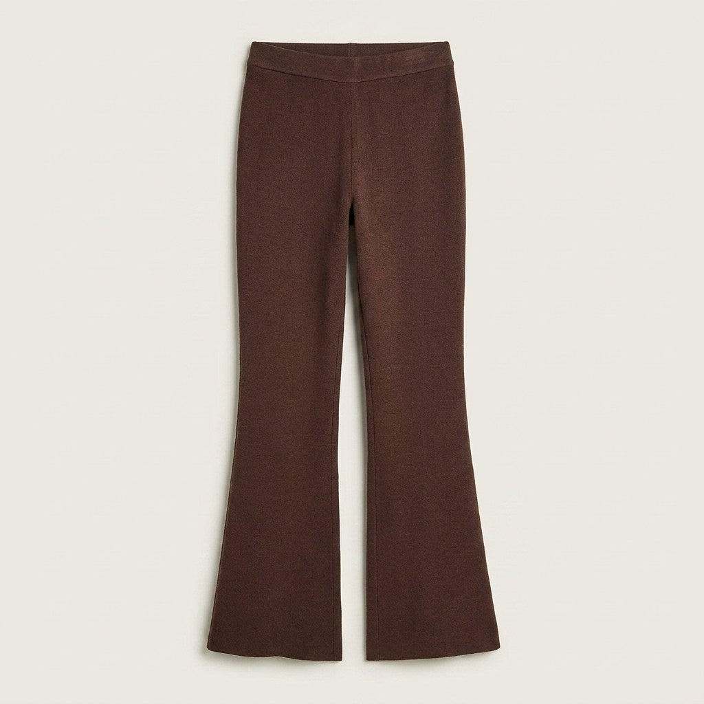 Pantalón Café Flare Tejido en plano