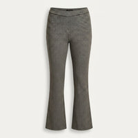 Pantalón Gris con Estampado Geométrico Clásico Corte Flare Tejido en plano