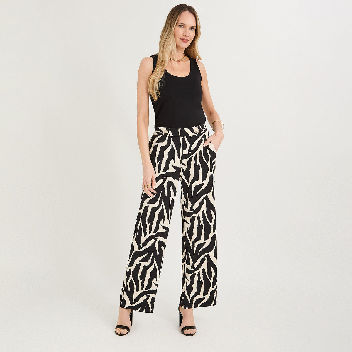 Pantalón Sport Palazzo Polyspandex Crudo