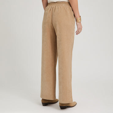 Pantalón Sport Palazzo de Suede Camel