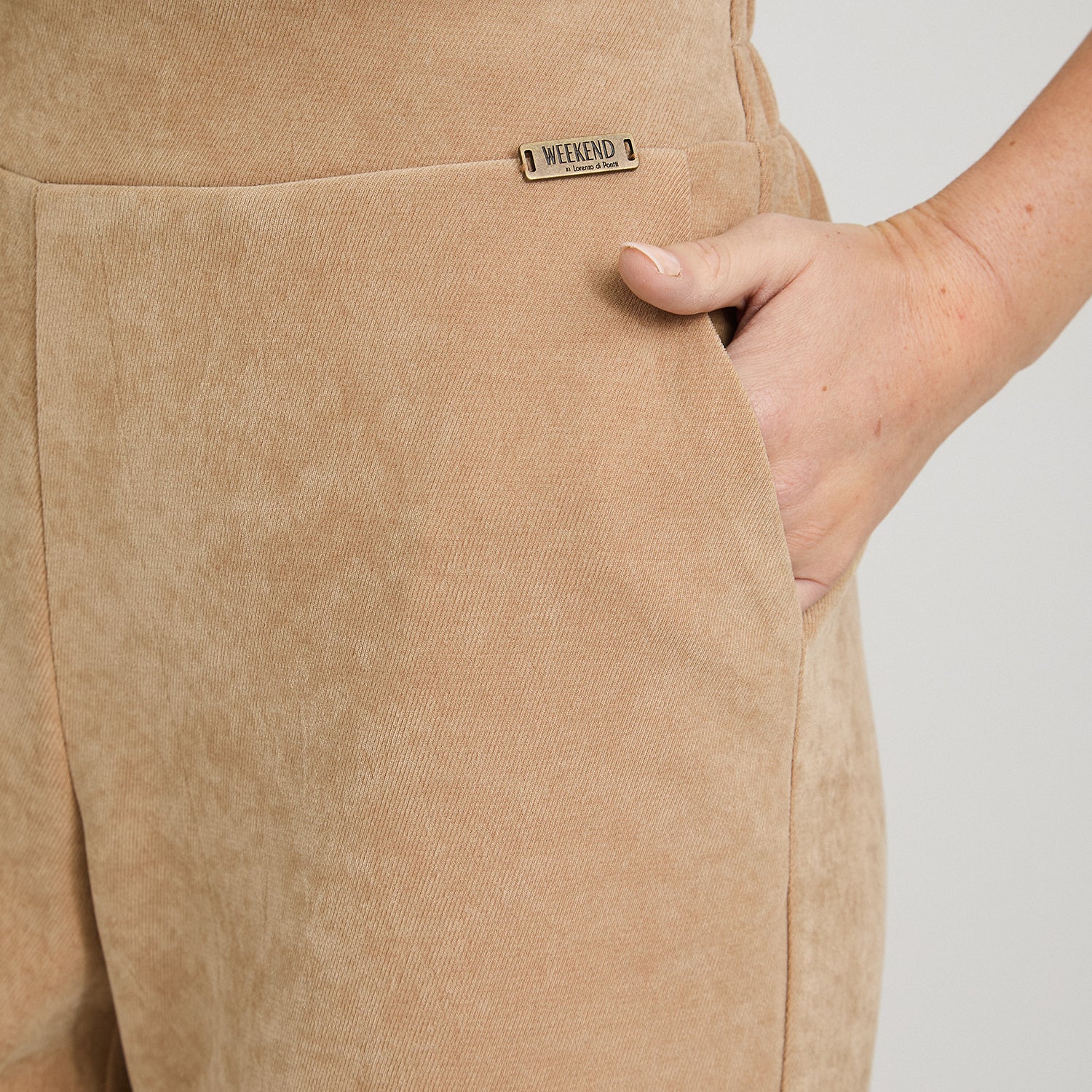 Pantalón Sport Palazzo de Suede Camel