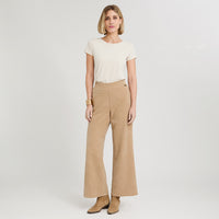 Pantalón Sport Palazzo de Suede Camel