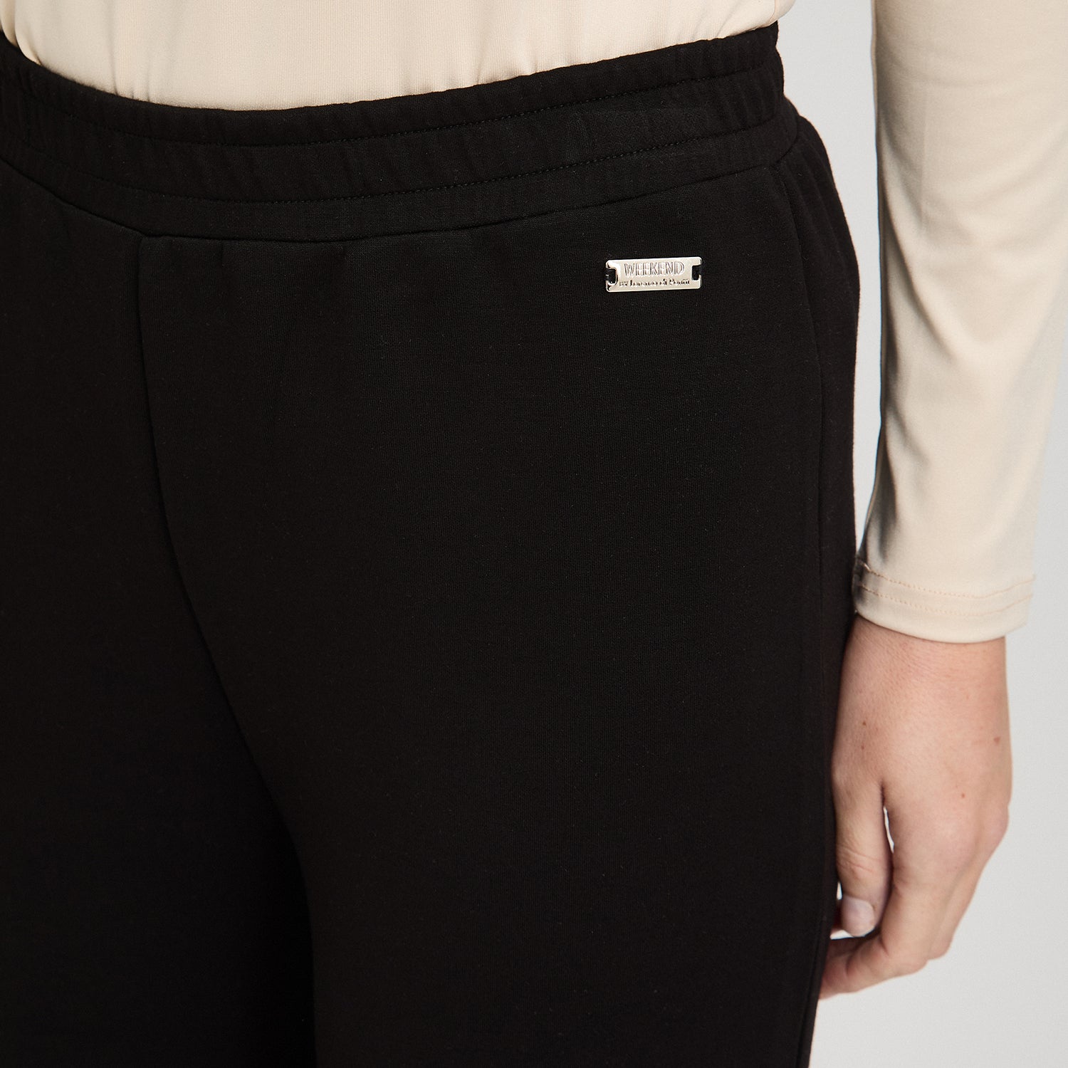 Pantalón Sport Palazzo Pretina Elasticada Negro