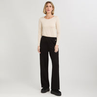 Pantalón Sport Palazzo Pretina Elasticada Negro