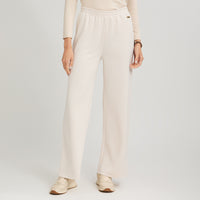 Pantalón Sport Palazzo Pretina Elasticada Beige