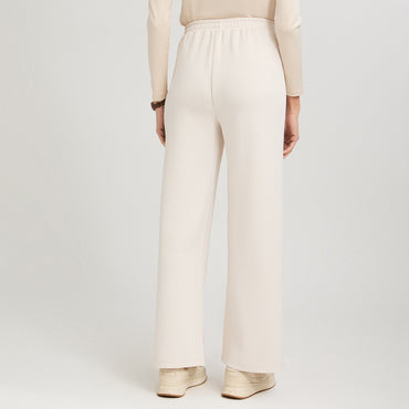 Pantalón Sport Palazzo Pretina Elasticada Beige