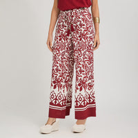 Pantalón Sport Culotte Estampado con Amarra en Cintura Beige