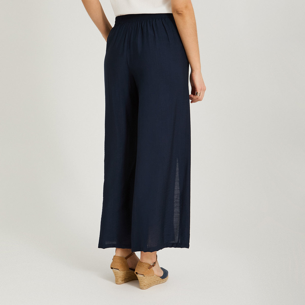 Pantalón Sport Cullote con Amarra Azul
