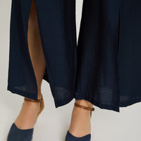 Pantalón Sport Cullote con Amarra Azul