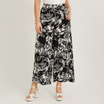 Pantalón Sport Palazzo Estampado Negro