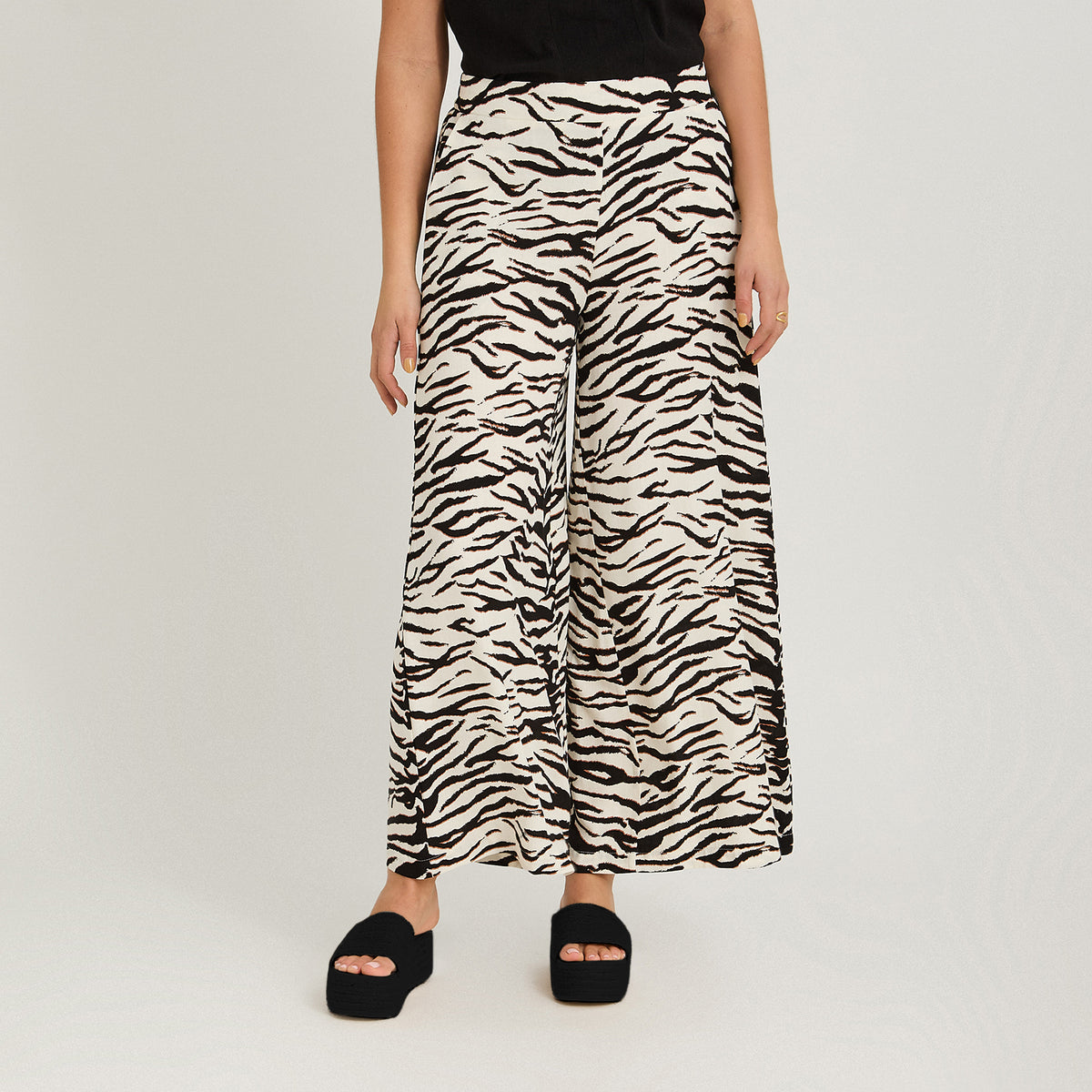 Pantalón Sport Palazzo Estampado Crudo