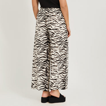Pantalón Sport Palazzo Estampado Crudo