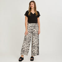 Pantalón Sport Palazzo Estampado Crudo