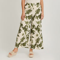 Pantalón Sport Palazzo Estampado Verde