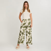 Pantalón Sport Palazzo Estampado Verde