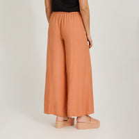Pantalón Sport Palazzo de Lyocell Café
