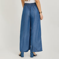 Pantalón Sport Palazzo de Lyocell Azul